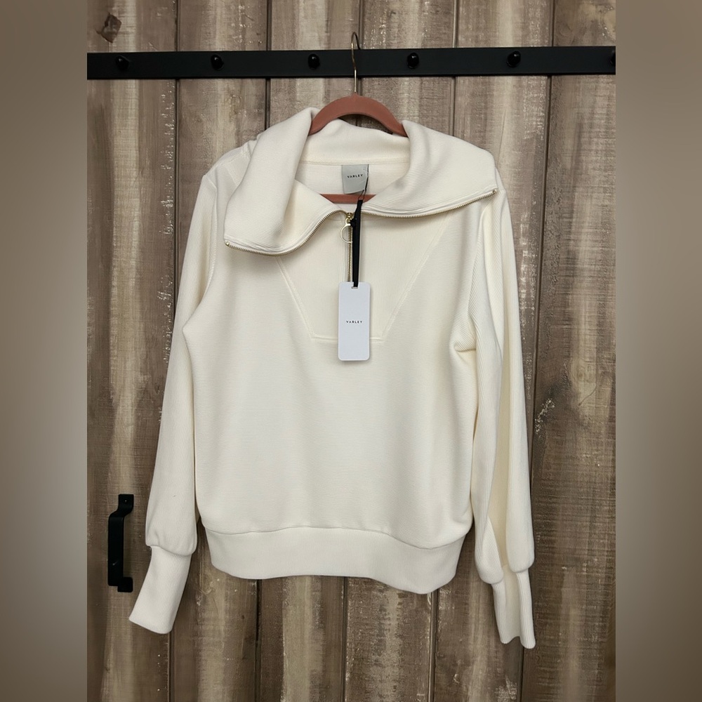 NWT Varley Vine half-zip cream Sweatshirt , M - Picture 4 of 9